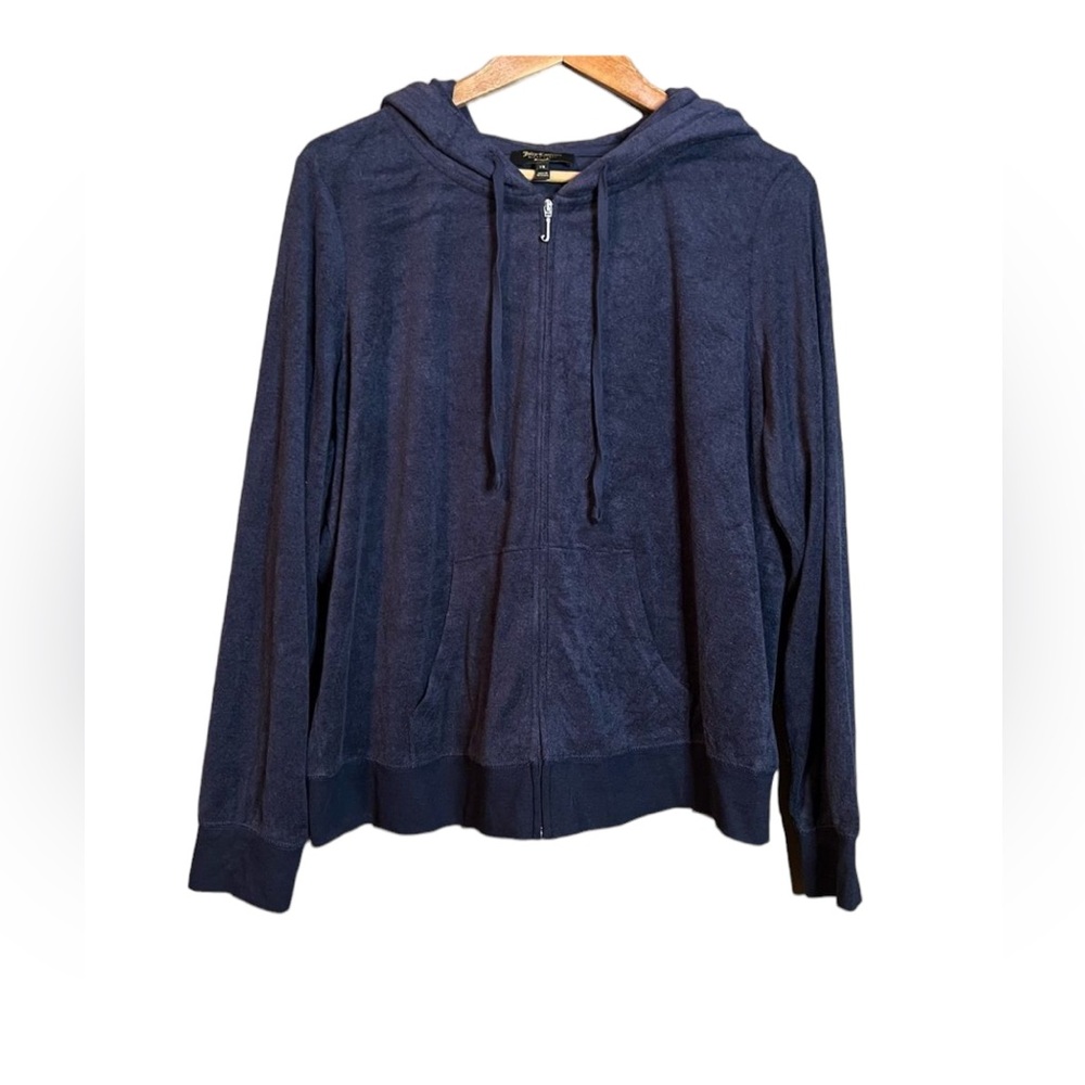 Juicy couture 1X navy zip up sweater